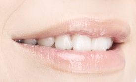 close-up of woman's mouth smiling